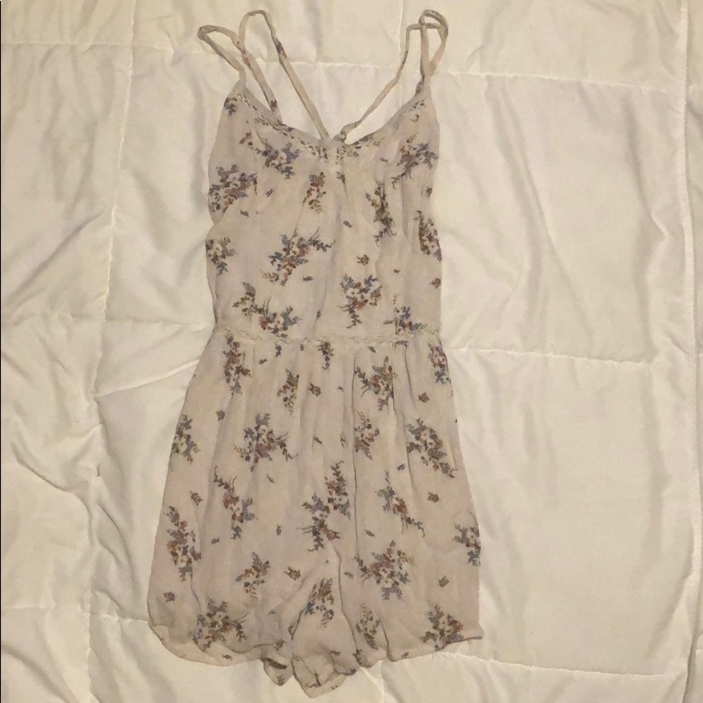off white dress with floral pattern